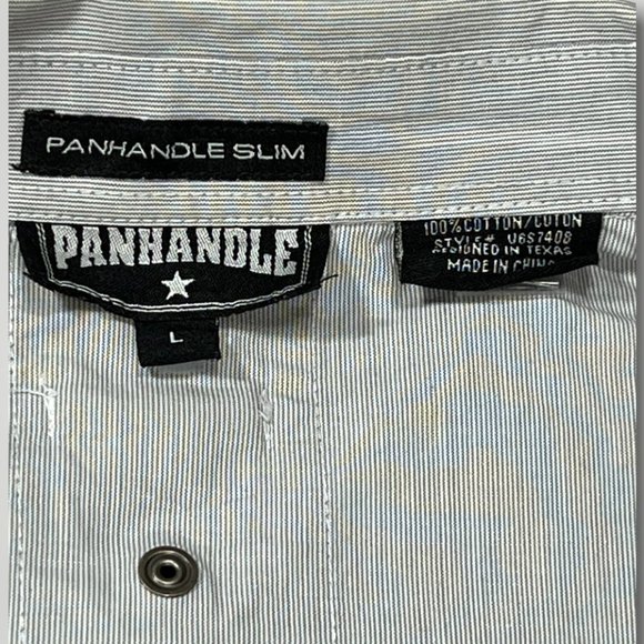 Panhandle Slim Men’s Western Micro-Stripe Long Sleeve Snap Shirt Large - Picture 5 of 6